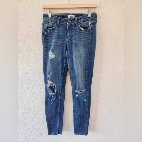 Paige Blue Distressed Jeans Size 27 Verdugo Ultra Skinny - Picture 1 of 7
